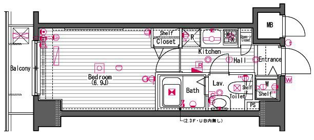 横浜駅 徒歩10分 7階の物件間取画像