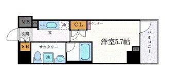 クレヴィスタ横浜関内の物件間取画像