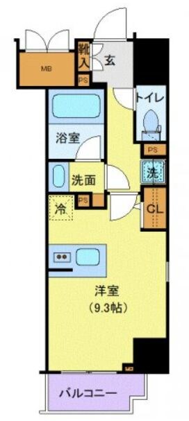 千葉中央駅 徒歩5分 9階の物件間取画像