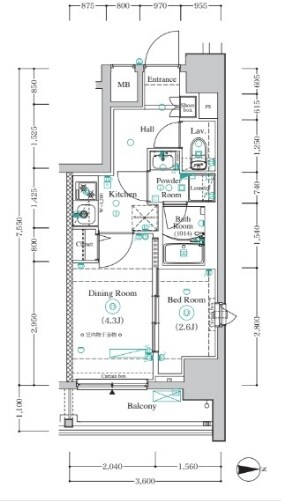 アンベリール川崎大師の物件間取画像