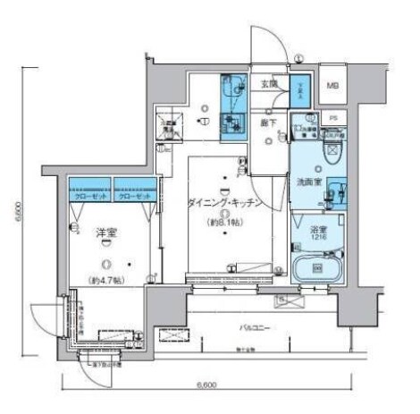 リヴシティ横濱新川町弐番館の物件間取画像
