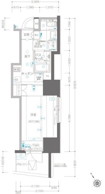 川崎駅 徒歩7分 8階の物件間取画像