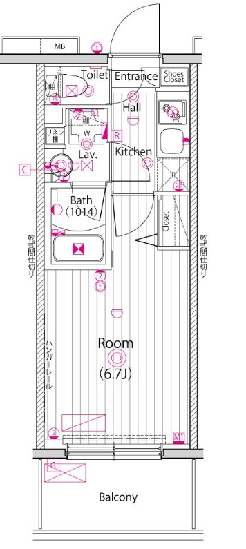 三ツ沢上町駅 徒歩4分 7階の物件間取画像