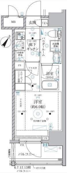 川崎駅 徒歩8分 6階の物件間取画像