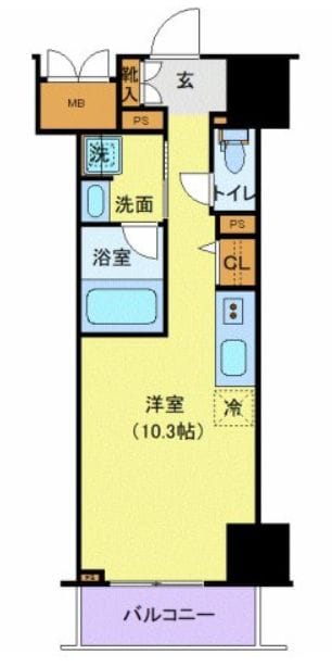 千葉中央駅 徒歩5分 14階の物件間取画像