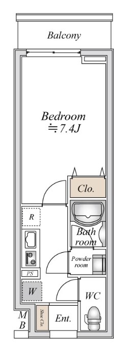 Bandoubashi Rental Apartment　の物件間取画像