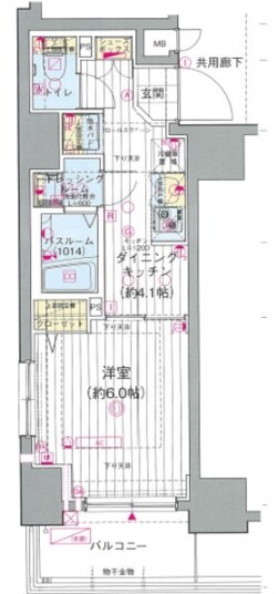 エステムプラザ川崎の物件間取画像