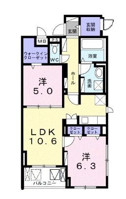 サニーグレイスの物件間取画像