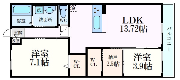 マイプレイス庚午の物件間取画像