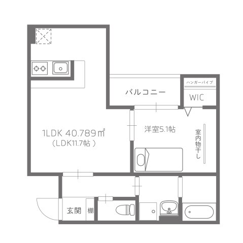 La vie Chouchou 大町の物件間取画像