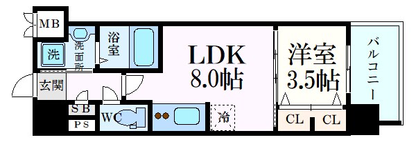 S-RESIDENCE空港通りawesomeの物件間取画像