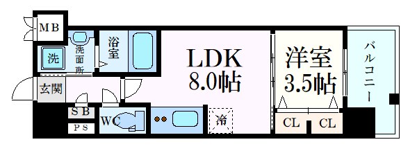 S-RESIDENCE空港通りawesomeの物件間取画像