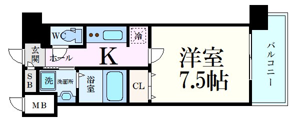 S-RESIDENCE国泰寺町一丁目の物件間取画像