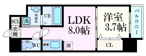 S-RESIDENCE国泰寺町二丁目の物件間取画像