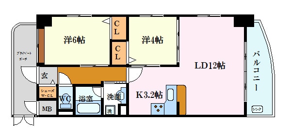 ラルウェンディ縮景園前イーストの物件間取画像