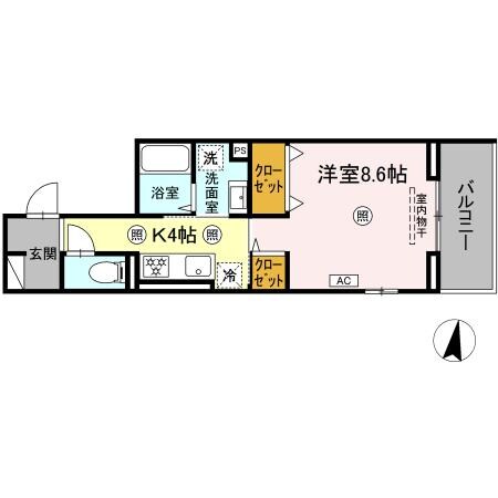 Ｄ－ＲＯＯＭ高須２丁目　A棟の物件間取画像