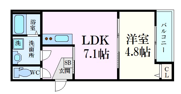 リタリッチ四番館の物件間取画像