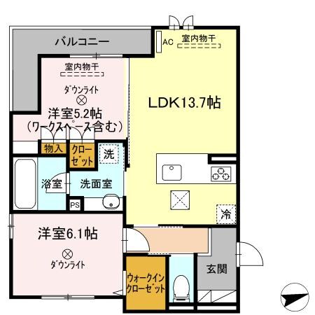 グリーンカーサ祇園の物件間取画像