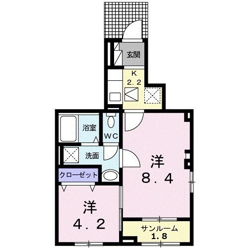 レーヴ旭Ⅱの物件間取画像