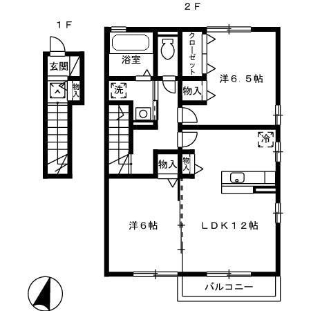 ＣＯＺＹ　ＣＯＵＲＴ　C棟の物件間取画像