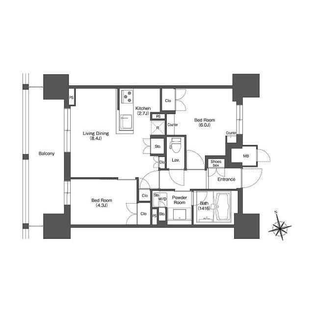 LIBRGRANT西新宿EASTの物件間取画像