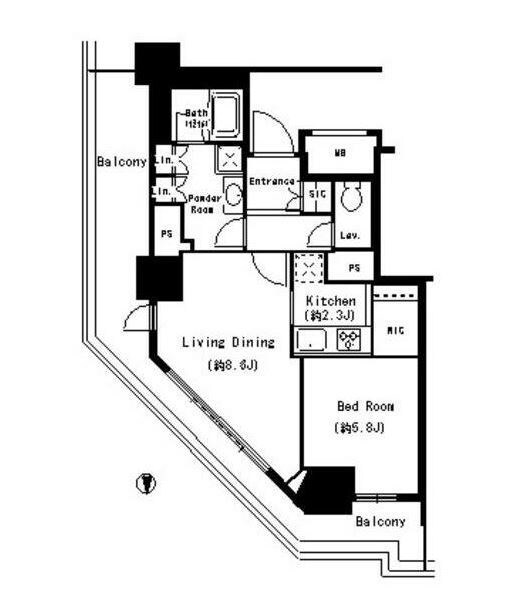 豊洲駅 徒歩9分 6階の物件間取画像