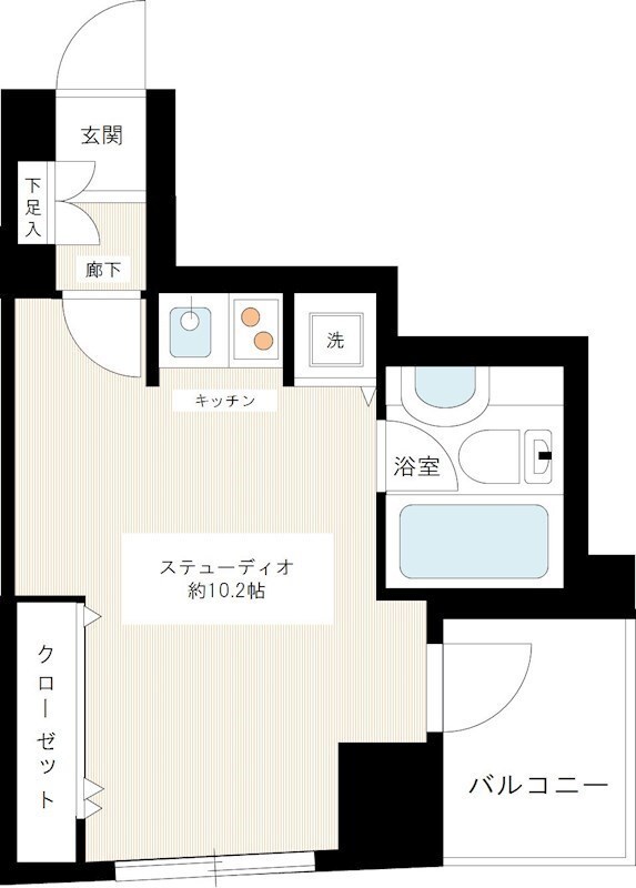 新宿御苑前駅 徒歩4分 9階の物件間取画像