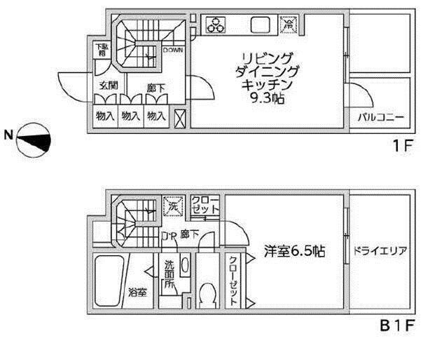 レジディア西新宿Ⅱの物件間取画像