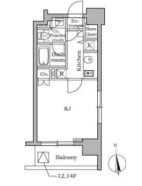 三軒茶屋駅 徒歩1分 12階の物件間取画像