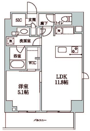 中延駅 徒歩2分 13階の物件間取画像