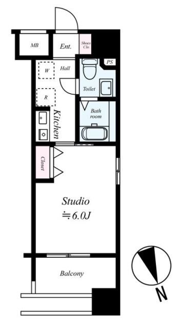 新宿御苑前駅 徒歩6分 7階の物件間取画像