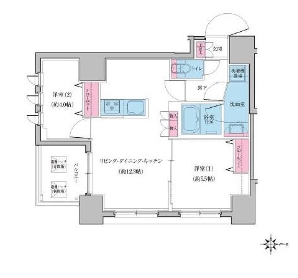 日暮里駅 徒歩6分 2階の物件間取画像