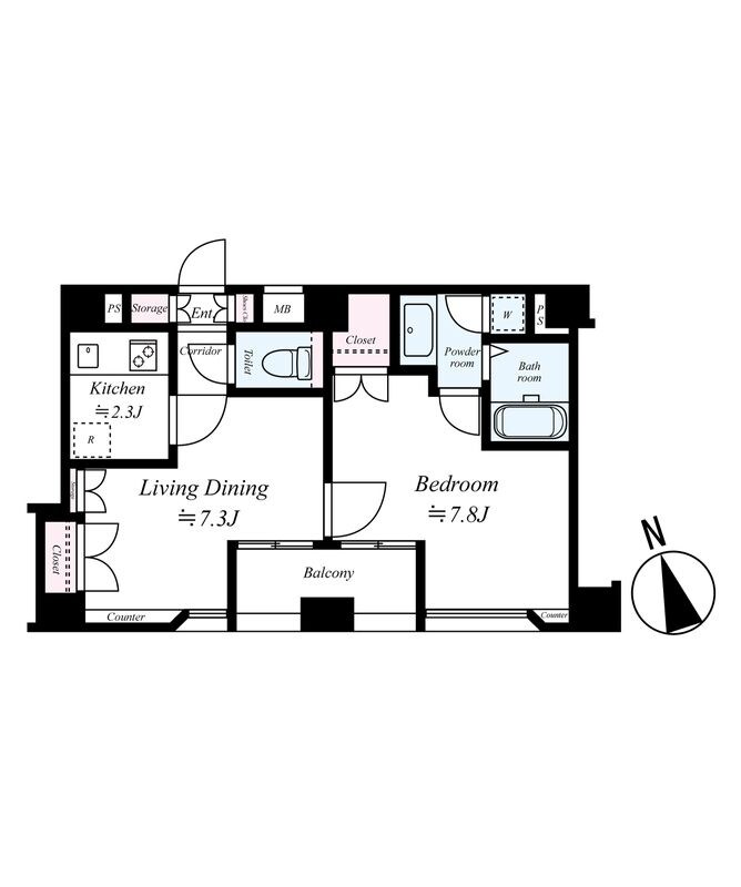 L-Flat新富町の物件間取画像