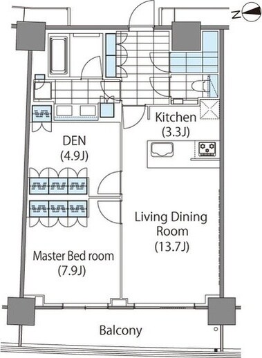 コンフォリア新宿イーストサイドタワーの物件間取画像