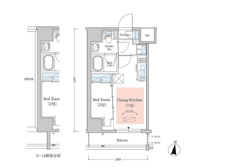 アーバネックス西新宿Ⅱの物件間取画像