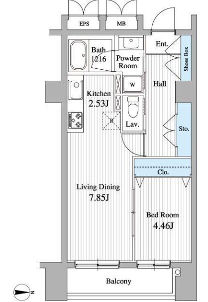 蔵前駅 徒歩7分 7階の物件間取画像