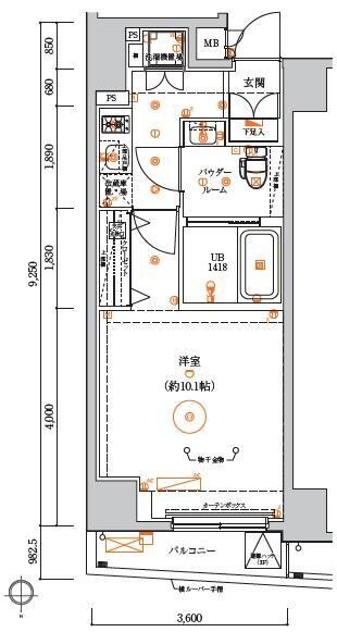 中野坂上駅 徒歩5分 6階の物件間取画像