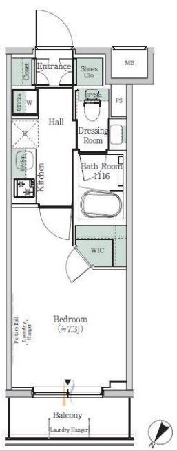 ONE ROOF RESIDENCE KIBA WESTの物件間取画像