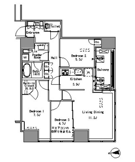 浜松町駅 徒歩3分 14階の物件間取画像