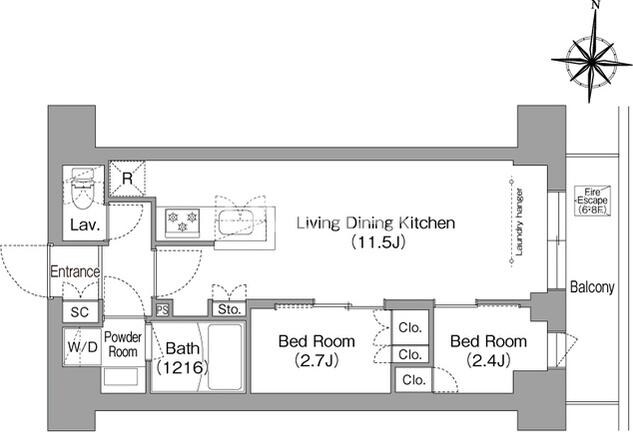 コンフォリア・リヴ南品川の物件間取画像