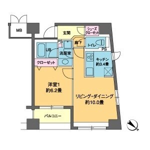 水天宮前駅 徒歩5分 7階の物件間取画像