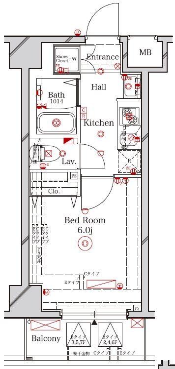 鮫洲駅 徒歩12分 7階の物件間取画像