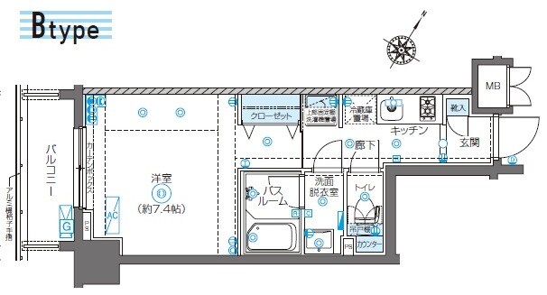 麻布十番駅 徒歩4分 4階の物件間取画像