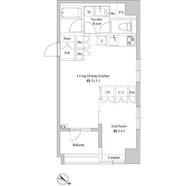 ドゥーエ日本橋浜町の物件間取画像