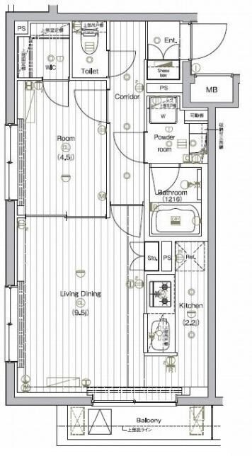 大崎駅 徒歩9分 5階の物件間取画像