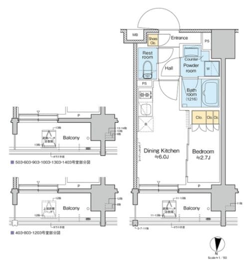 プラウドフラット亀戸ステーションプレイスの物件間取画像