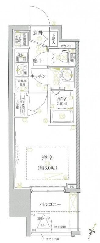 クレイシア芝浦の物件間取画像
