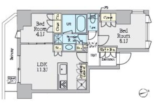 クレストコート上野の物件間取画像