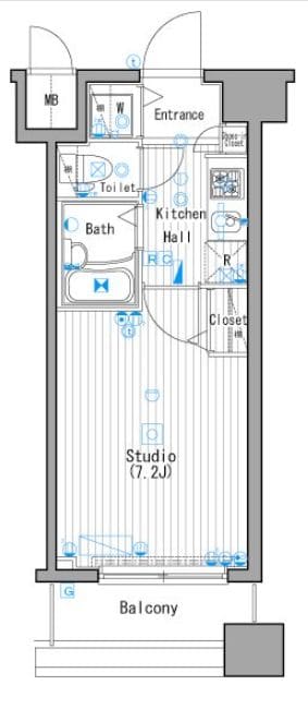 木場駅 徒歩2分 9階の物件間取画像