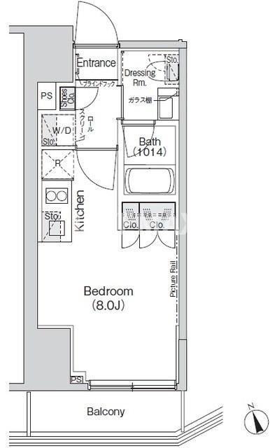 御成門駅 徒歩6分 15階の物件間取画像